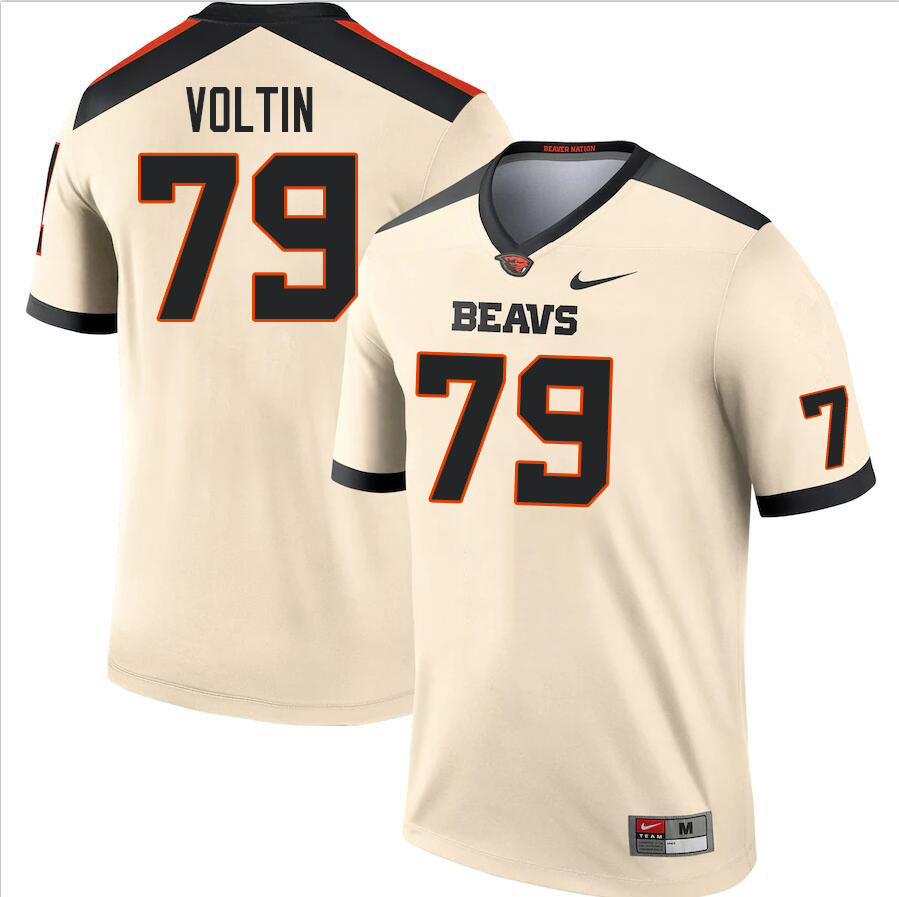Men #79 Tyler Voltin Oregon State Beavers College Football Jerseys Stitched Sale-Cream